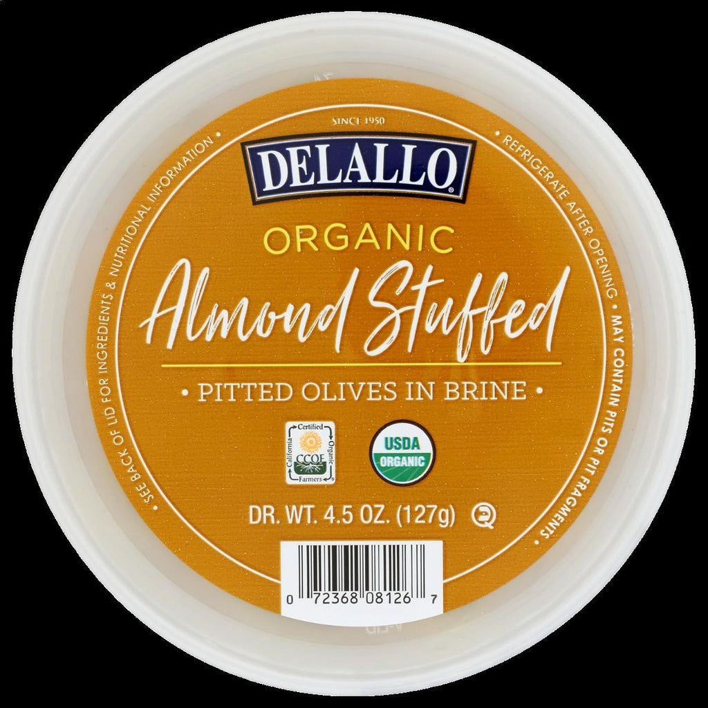 Organic Almond Stuff Pitted Olives In Brine