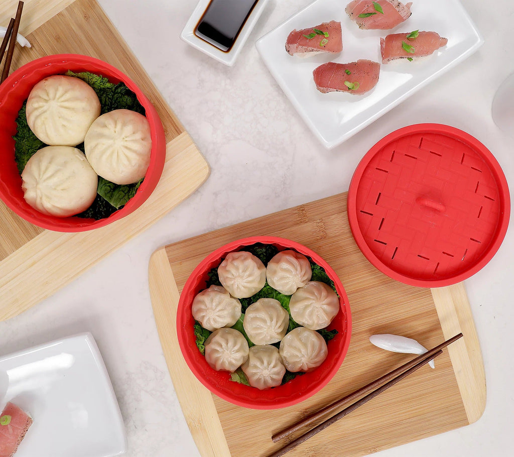 Double Layer Steamer Set - Red
