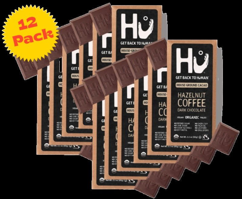 Hazelnut Coffee Dark Chocolate Bar (12 Pack)