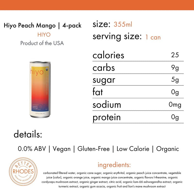 Organic Peach Mango Seltzer (4 Pack)