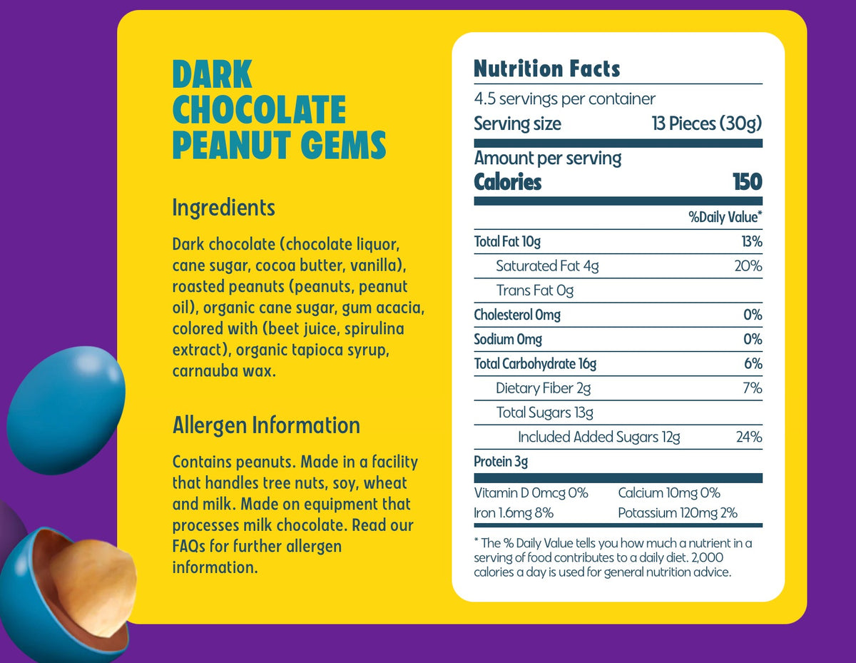 Dark Chocolate Peanut Gems