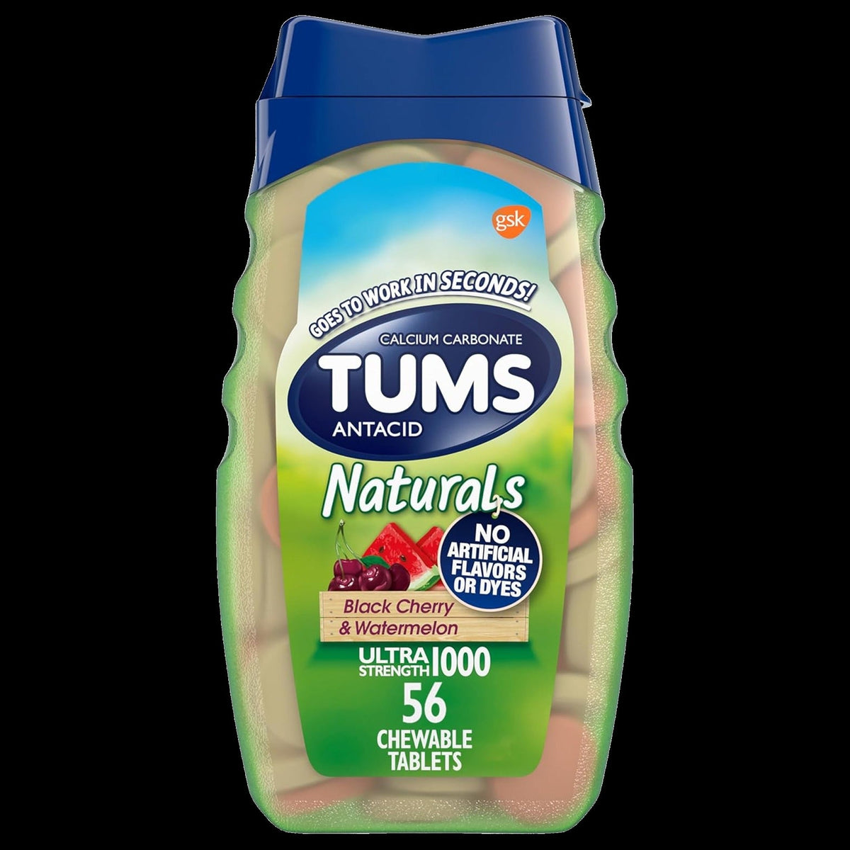Naturals Antacid Black Cherry & Watermelon Chewable (56 CT)