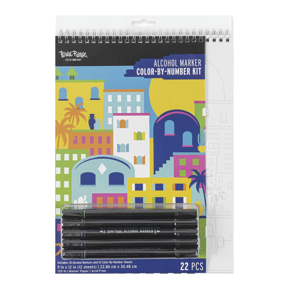 Alcohol Marker Color-By-Number Notepad Kit
