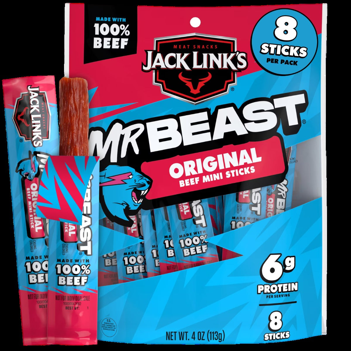 Mr Beast Original Beef Sticks (8 CT)