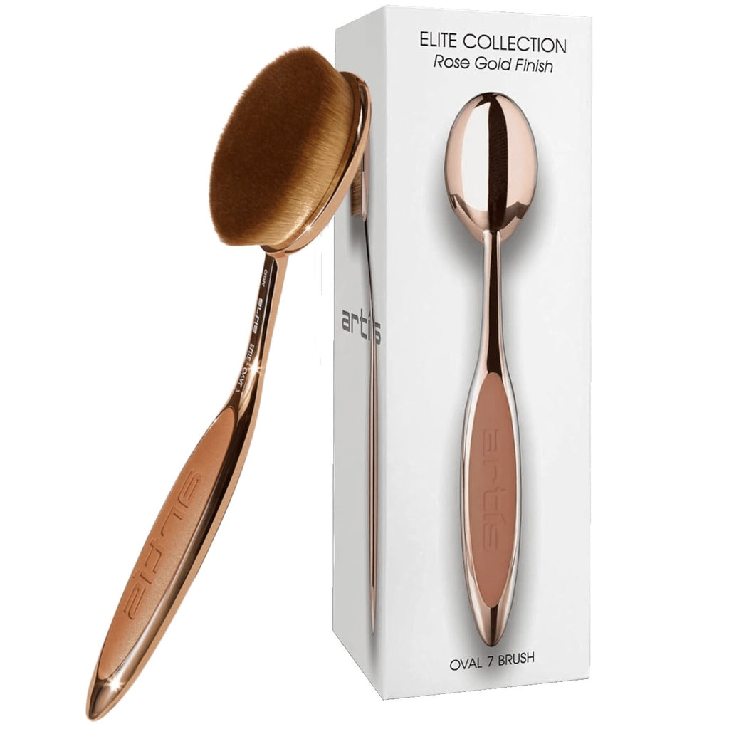 Elite Oval 7 Makeup Brush - Rose Gold