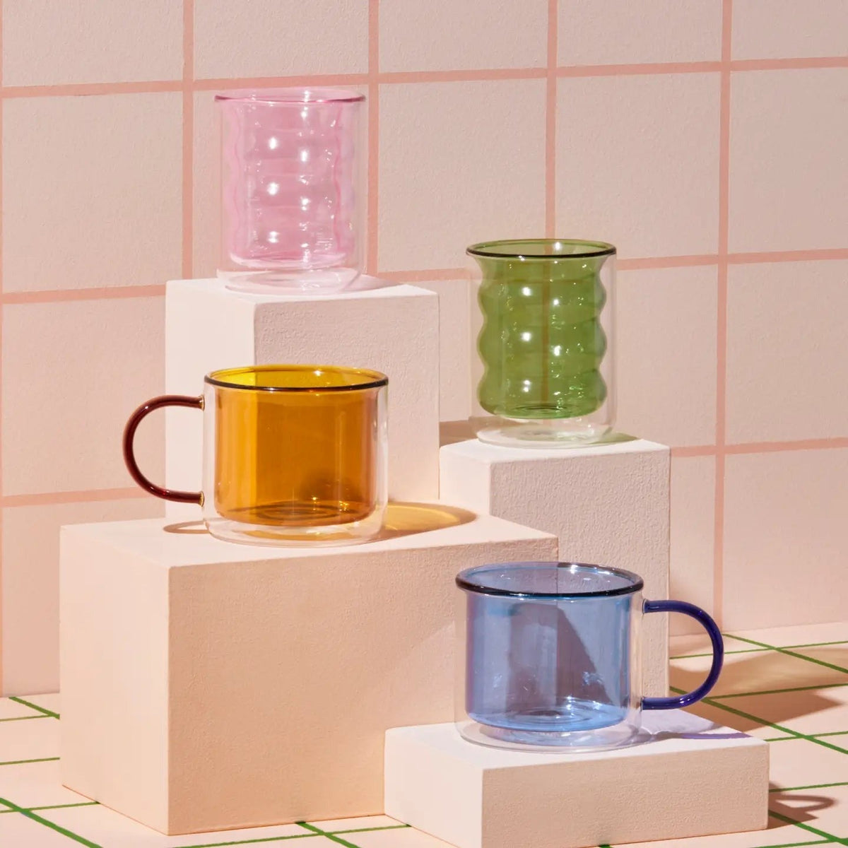 Double Wall Groovy Cup - Pink