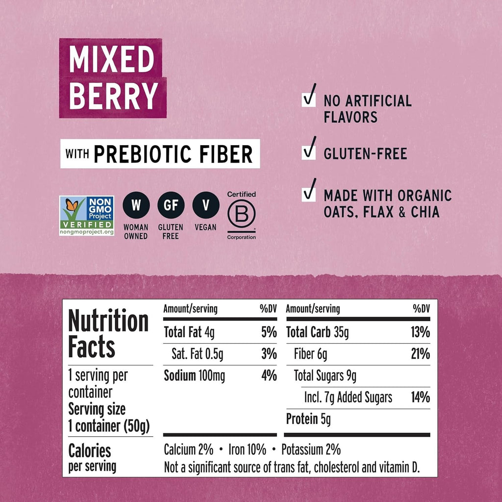 Mixed Berry Superfood Instant Oatmeal Cup (12 Pack)