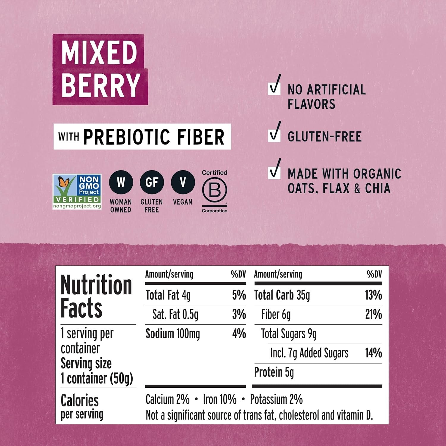 Mixed Berry Superfood Instant Oatmeal Cup (12 Pack)