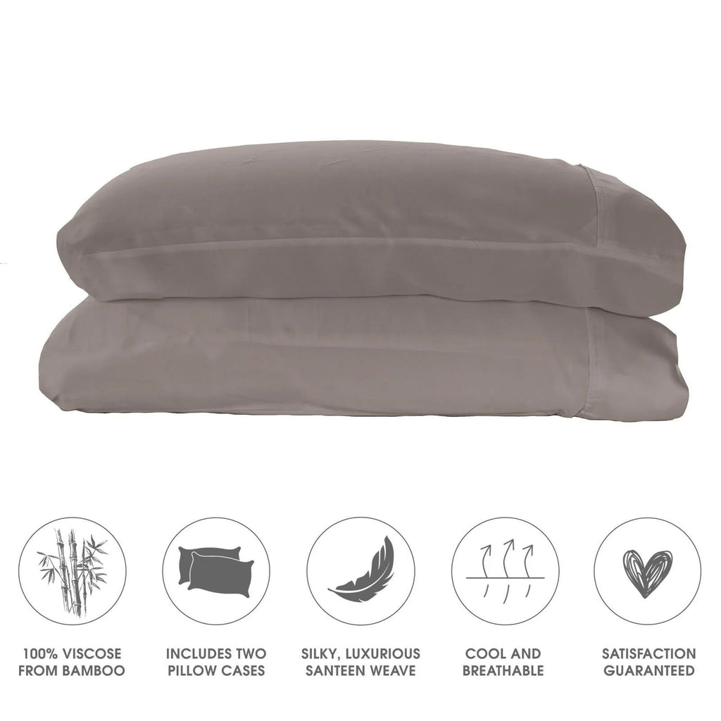 Woven Pillowcase Set in Stone (Queen)