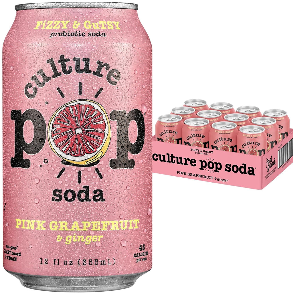 Pink Grapefruit & Ginger Probiotic Soda (12 Pack)
