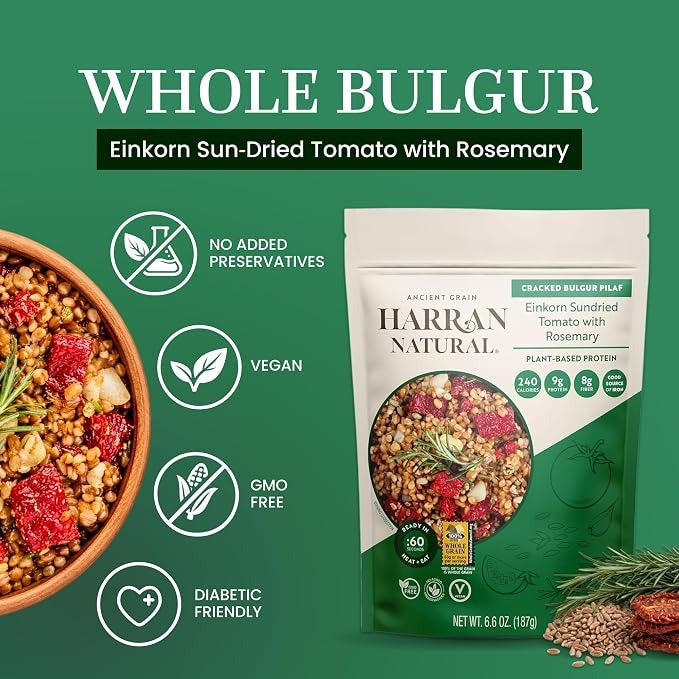 Cracked Bulgur Pilaf – Einkorn Sun-Dried Tomato with Rosemary (8 Pack)