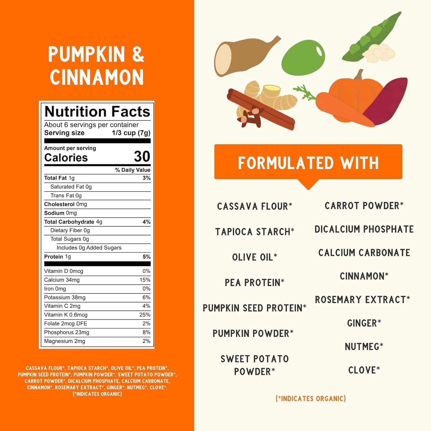 Pumpkin & Cinnamon Grain Free Puffs Baby & Toddler Snacks (6 Pack)