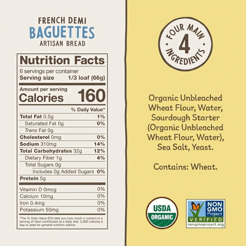 French Demi Baguette (2 Pack)