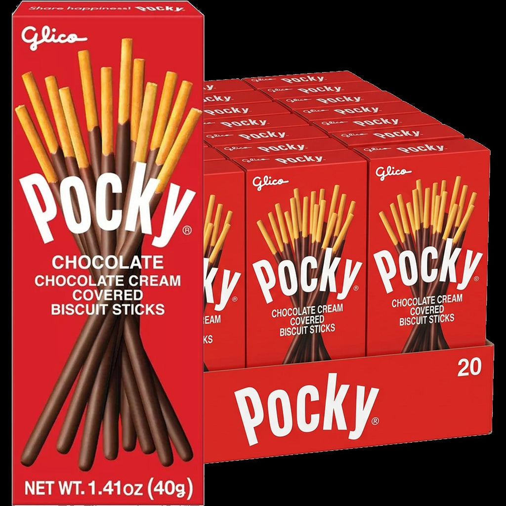 Pocky Chocolate Cream Covered Biscuit Sticks (20 CT)
