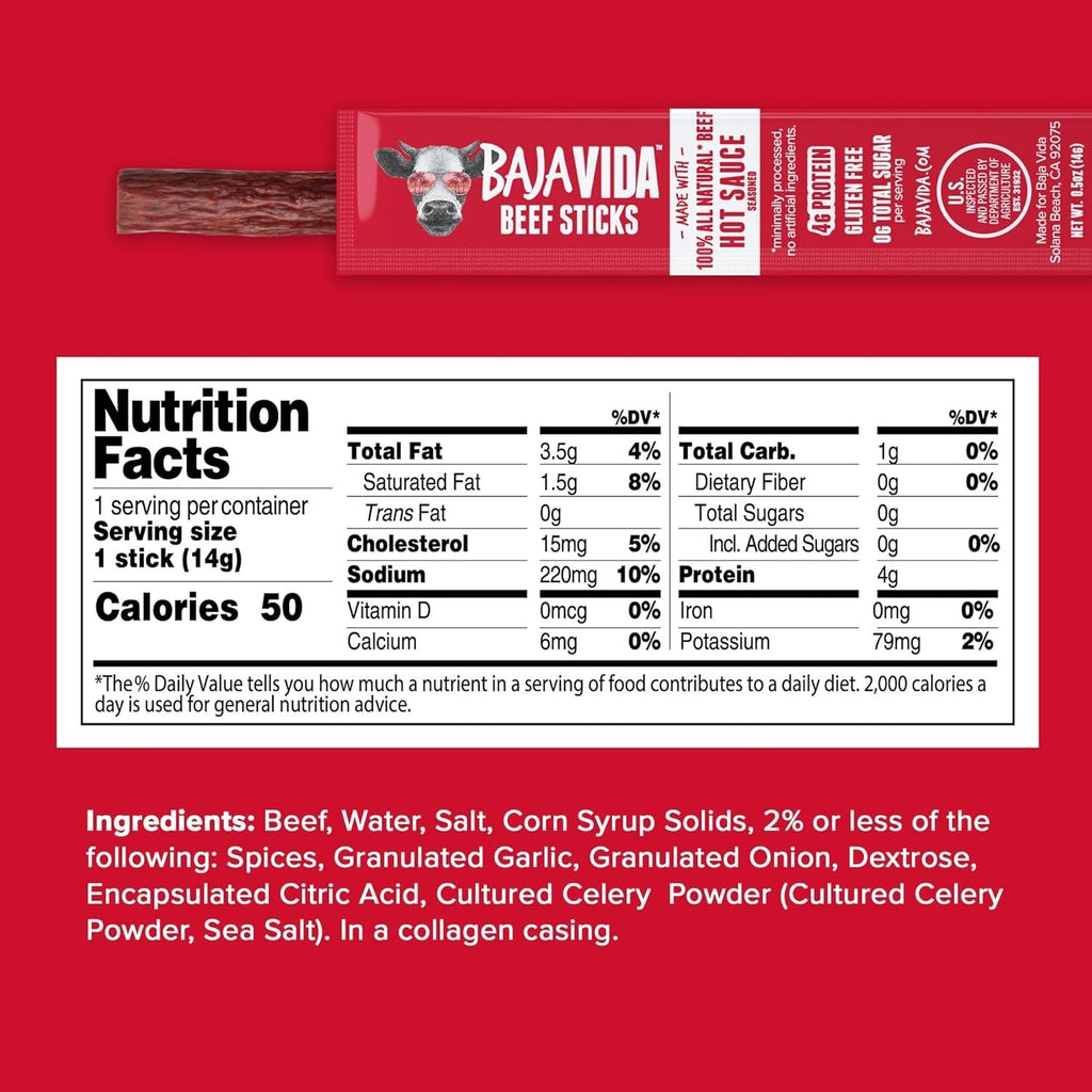 Hot Sauce Beef Stick (16 CT)