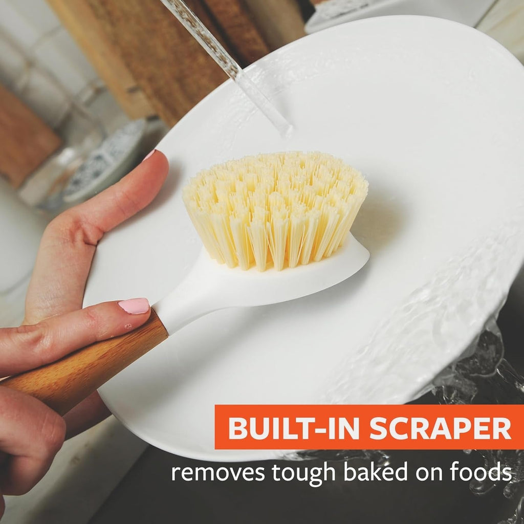 Be Good Bamboo Handle Dish Brush - White