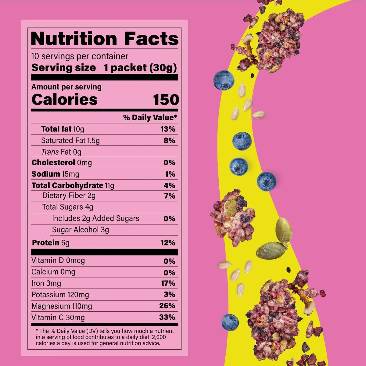 Immunity Boost Organic Seed Granola Pouch - Berry Blend