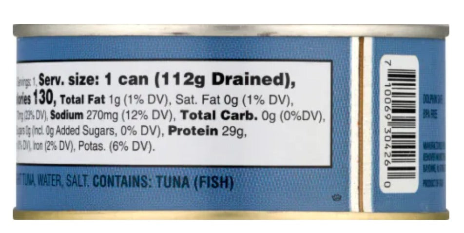 Solid Light Yellowfin Tuna in Water