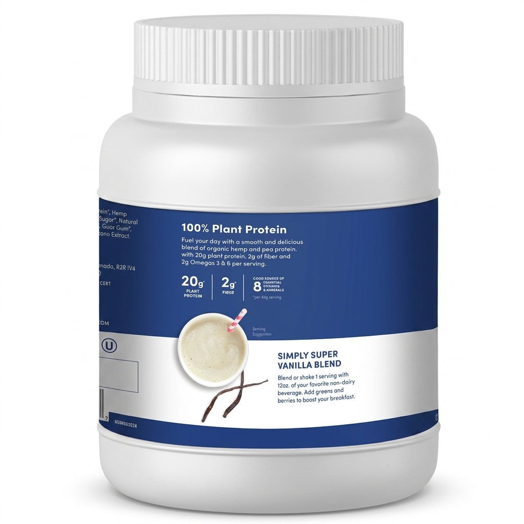 Organic Hemp Vanilla Plant-Based Protein Powder