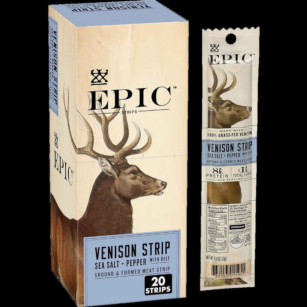 Sea Salt + Pepper Venison Strips (20 CT)