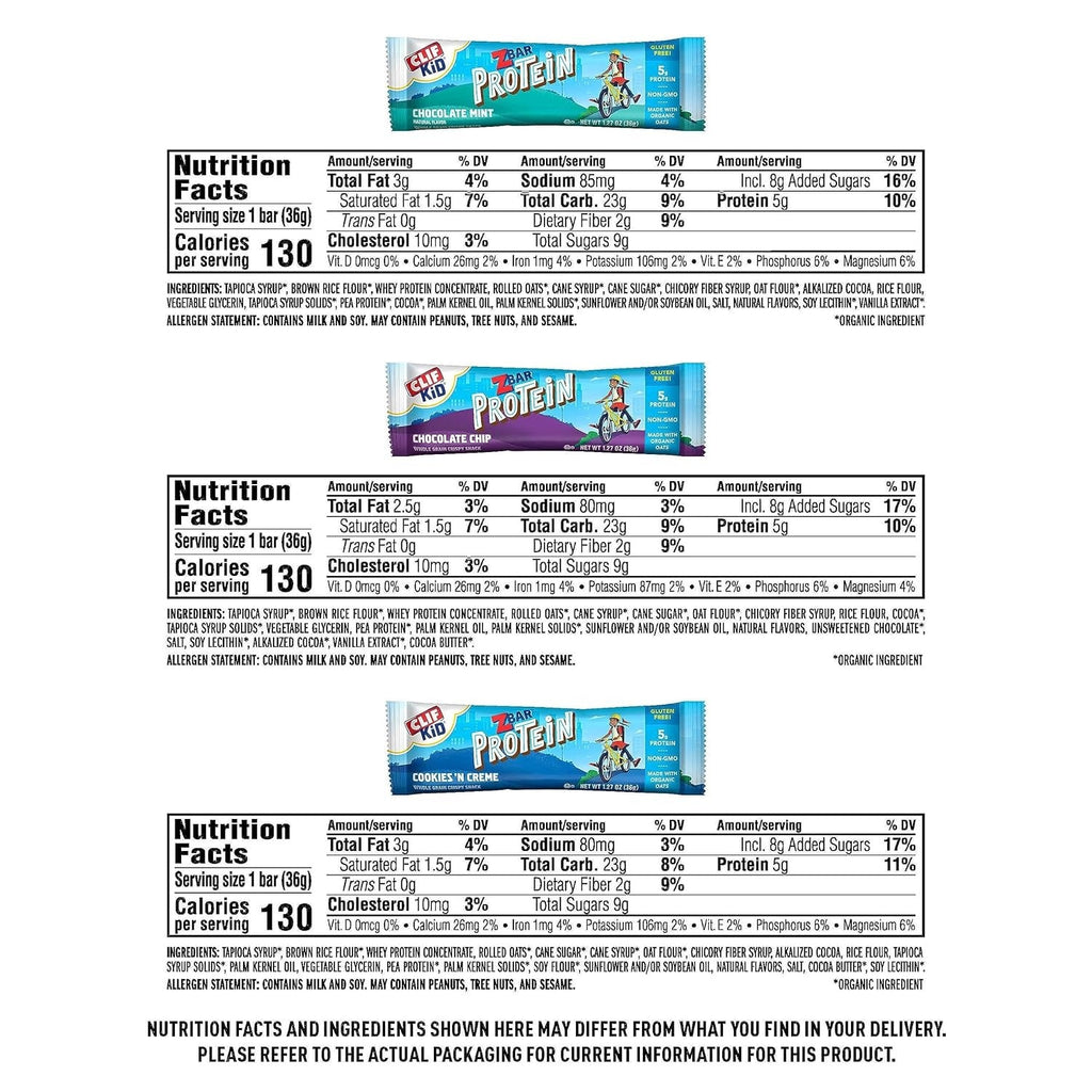 Zbar - Chocolate Chip , Chocolate Mint, Cookies 'N Creme (30 CT, 6 Boxes)