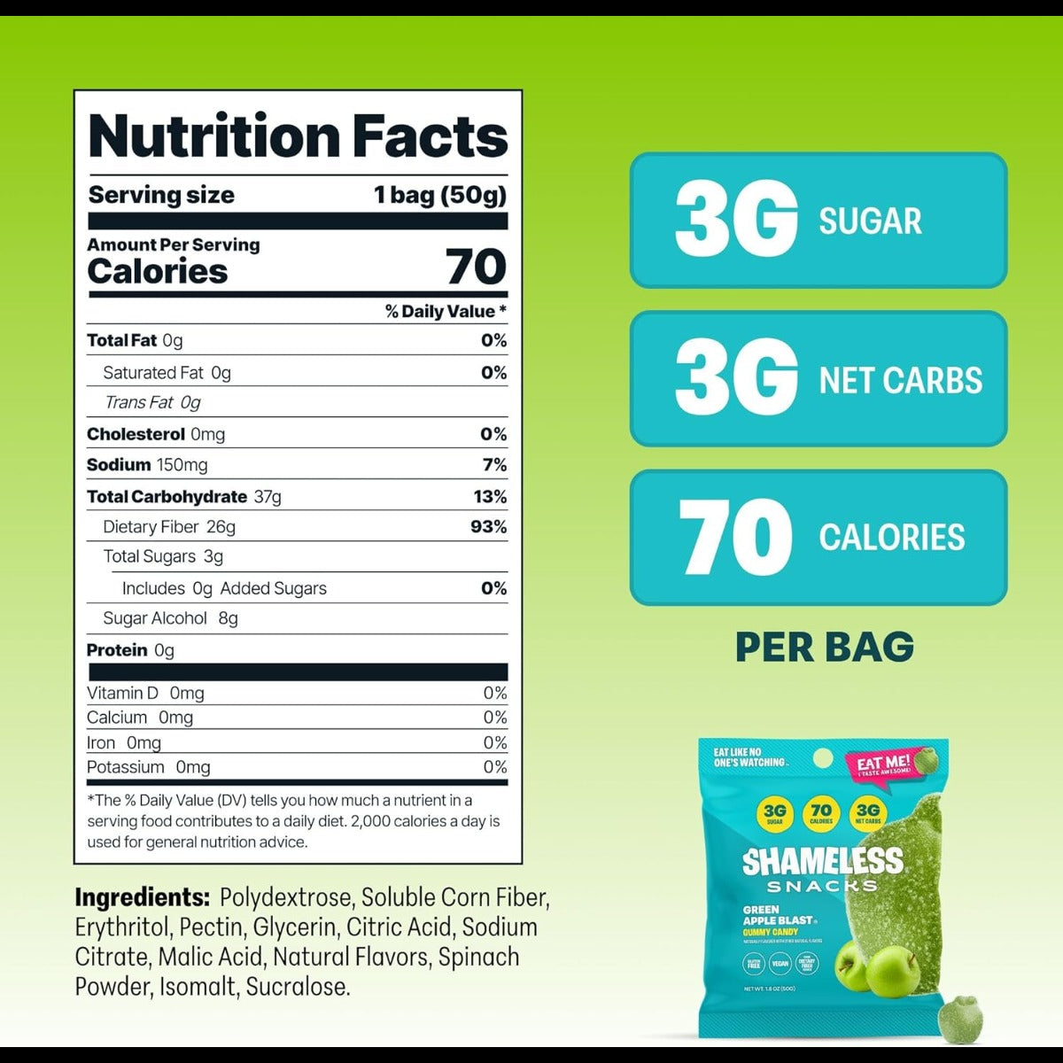 Green Apple Blast Gummy Candy (6 CT)