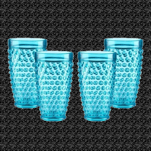 Blue Acrylic Tumbler 18 oz Highball Drinking Glasses (Set of 4)
