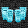 Blue Acrylic Tumbler 18 oz Highball Drinking Glasses (Set of 4)