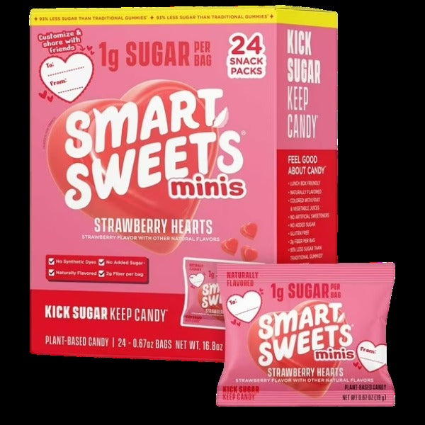 Mini Strawberry Hearts Candies (24 CT)