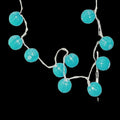 Electric String Lights with 10 Nylon Lanterns - Turquoise