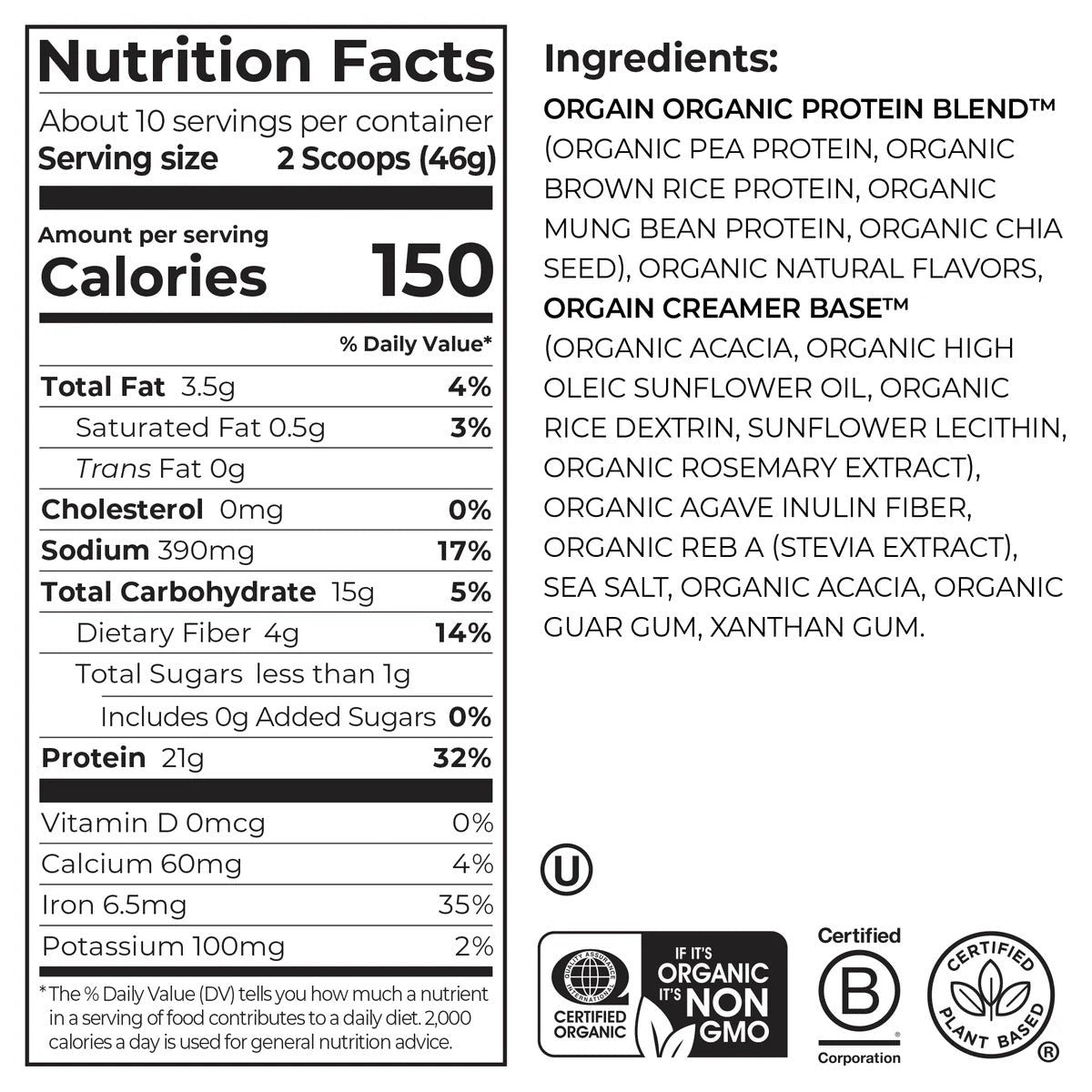 Organic Vanilla Protein Powder