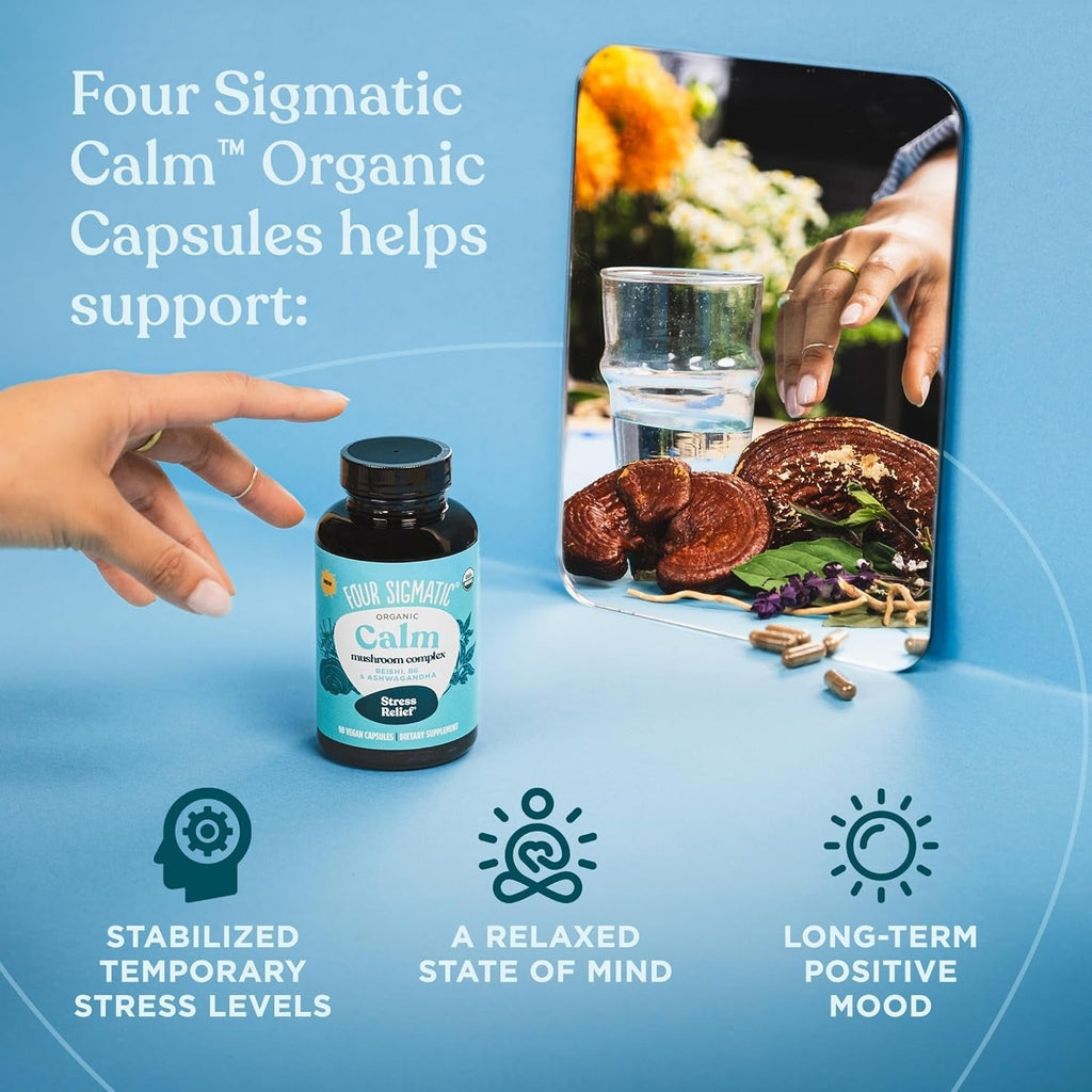 Organic Calm Mushroom Complex Vitamin Capsules (90 CT)
