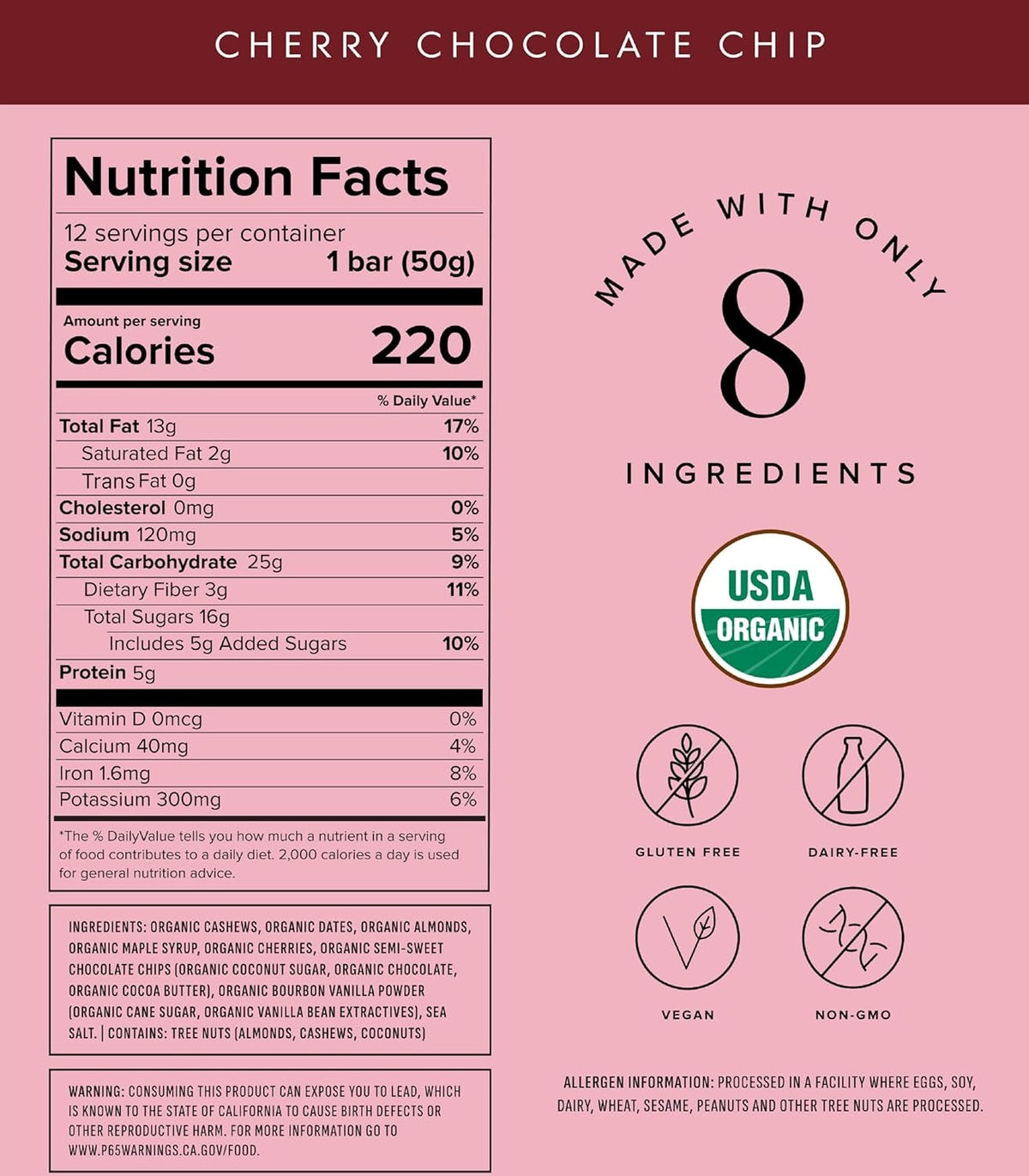 Organic Cherry Chocolate Chip Bar (12 CT)