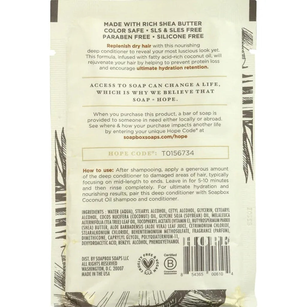 Soapbox Deep Conditioner Packet Coconut Oil Rejuvenating (12 CT)