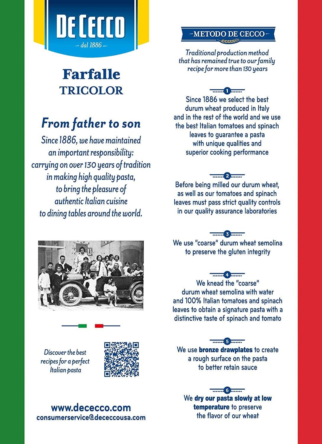 Tricolor Farfalle Pasta