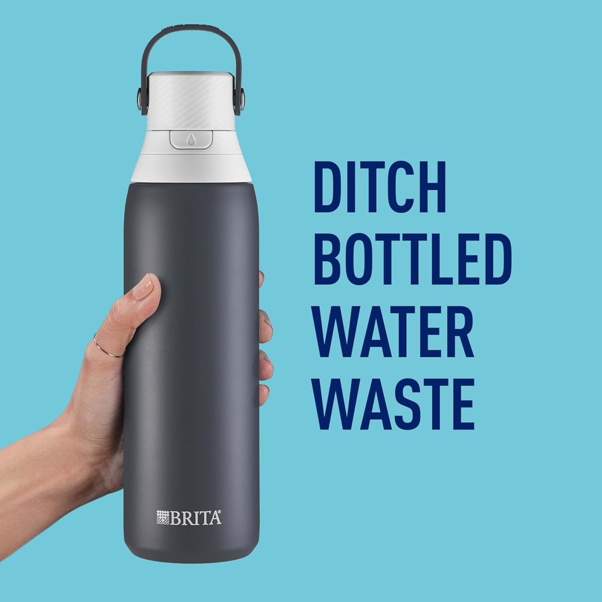 Stainless Steel Water Bottle with Filter Carbon - 32 oz Bottle
