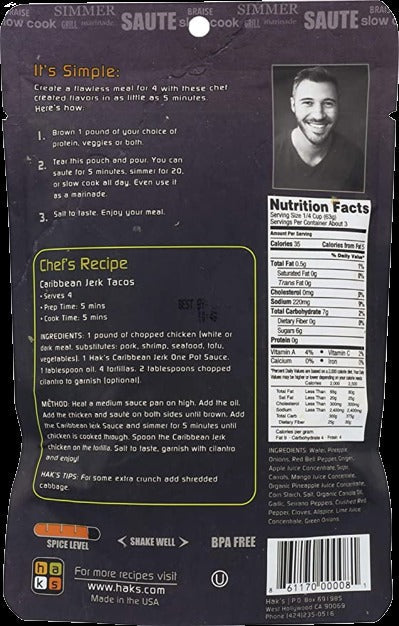 Caribbean Jerk Cooking Sauce Pouch