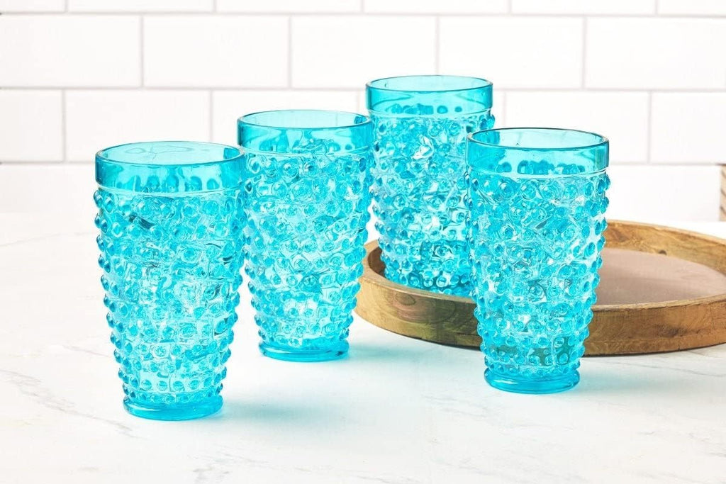 Blue Acrylic Tumbler 18 oz Highball Drinking Glasses (Set of 4)
