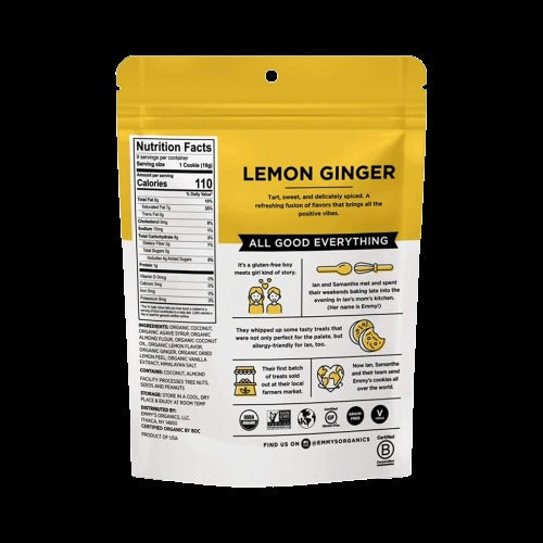 Organic Lemon Ginger Coconut Cookie